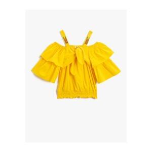 Koton Girl Yellow Ruffled Blouse Cotton
