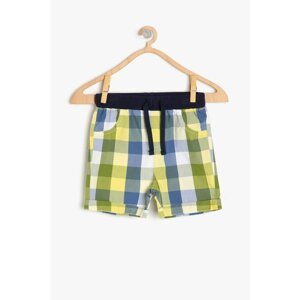 Koton Green Baby Boy Check Shorts