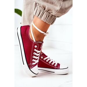 Women's Classic Sneakers Burgundy Ecoma
