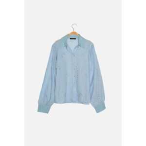 Trendyol Blue Embroidered Shirt