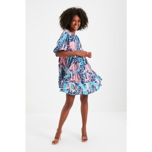 Trendyol Navy Patterned Wide Cut Dress