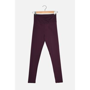 Trendyol Plum Wrapped Waist Detailed Gathering Sport Leggings