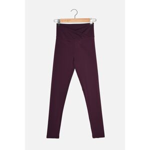 Trendyol Plum Wrapped Waist Detailed Gathering Sport Leggings