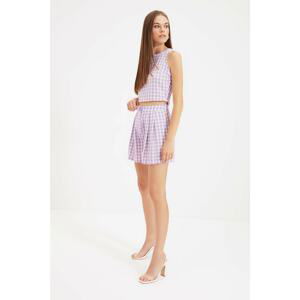 Trendyol Lilac Plaid Bottom-Top Set