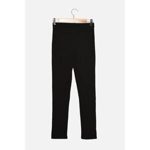 Trendyol Black Straigt Fit Ribbed Knitted Trousers