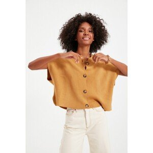 Trendyol Mustard Buttons Knitwear Sweater
