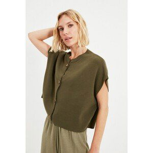 Trendyol Khaki Buttoned Knitwear Sweater