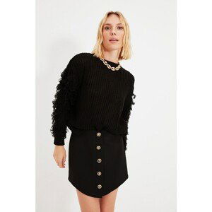 Trendyol Black Tassel Detailed Knitwear Sweater