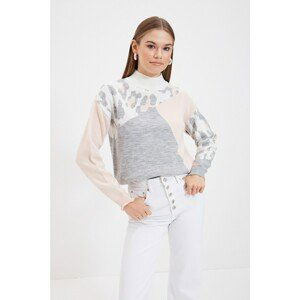 Trendyol Gray Jacquard Knitwear Sweater