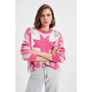 Trendyol Pink Jacquard Knitwear Sweater