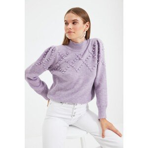 Trendyol Lilac Stand Up Collar Knitwear Sweater