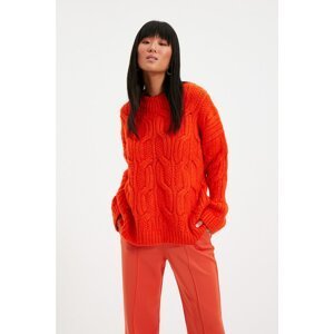 Trendyol Orange Knitted Detailed Knitwear Sweater