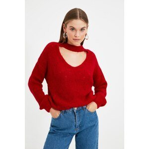 Trendyol Red Collar Detailed Knitwear Sweater