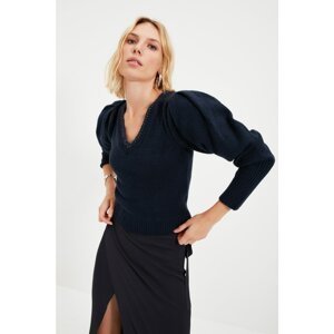 Trendyol Sweater - Navy blue - Slim