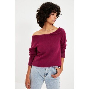 Trendyol Purple Collar Detailed Silvery Knitwear Sweater