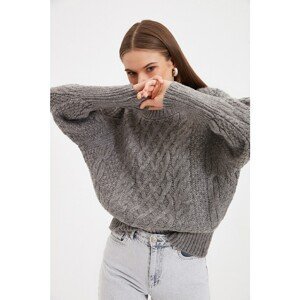 Trendyol Gray Silvery Knitted Detailed Knitwear Sweater