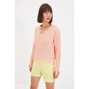 Trendyol Salmon Slit Detailed Knitwear Sweater