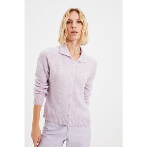 Trendyol Lilac Buttoned Knitwear Cardigan