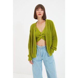 Trendyol Green Wide Sleeve Cardigan Blouse Knitwear Suit