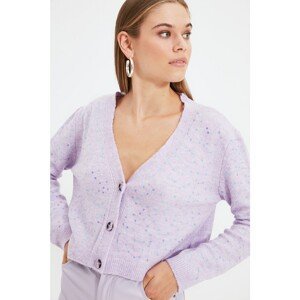 Trendyol Lilac Sequin Detailed Knitwear Cardigan