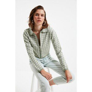 Trendyol Mint Collar Detailed Knitwear Cardigan