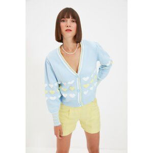 Trendyol Light Blue Jacquard Knitwear Cardigan