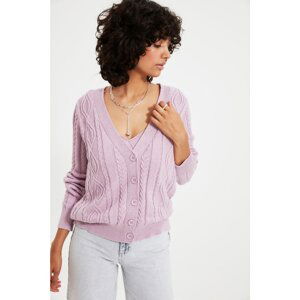 Trendyol Lilac Knitted Detailed Blouse - Cardigan Knitwear Set