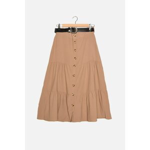 Trendyol Camel Buttoned Skirt