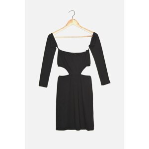 Trendyol Black Decollete Mini Knitted Dress