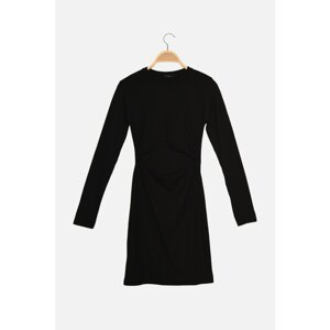 Trendyol Black Waist Detailed Knitted Dress