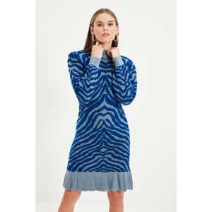 Trendyol Blue Frilly Knitwear Dress