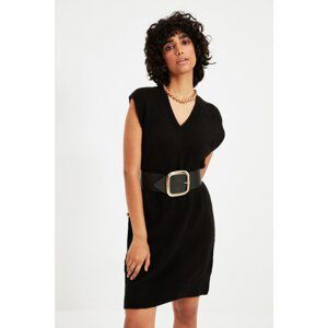 Trendyol Black V Neck Knitwear Dress