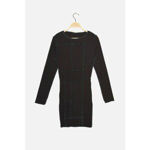 Trendyol Black Stitching Detailed Knitted Dress