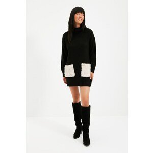 Trendyol Black Fur Detailed Knitwear Sweater