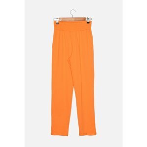Trendyol Orange Double Leg Straight Slim Knitted Sweatpants