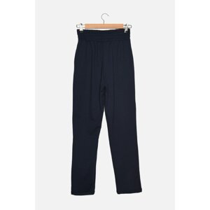 Trendyol Navy Blue Double Leg Straight Slim Knitted Sweatpants