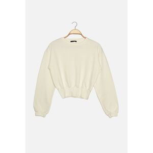 Trendyol Ecru Rib Detailed Basic Knitted Blouse