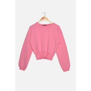 Trendyol Pink Rib Detailed Basic Knitted Blouse