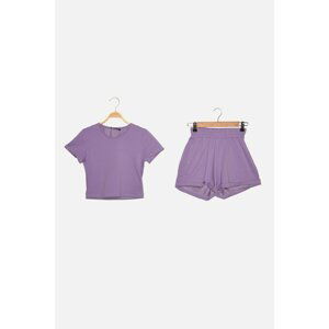 Trendyol Purple Knitted Bottom-Top Set