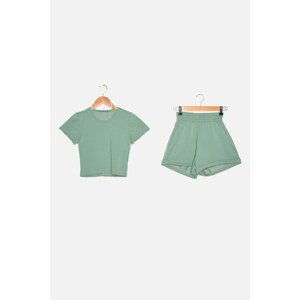 Trendyol Mint Knitted Bottom-Top Set