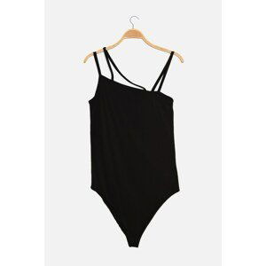 Trendyol Black Strap Detailed Knitted Body