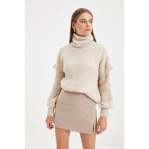 Trendyol Stone Neck Sleeve Detailed Knitwear Sweater