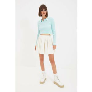 Trendyol Light Blue Polo Neck Crop Knitwear Blouse