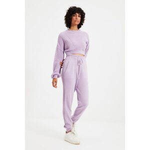 Trendyol Lilac Knitted Detailed Knitwear Bottom-Top Set