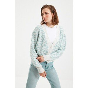 Trendyol Mint Jacquard Knitwear Cardigan