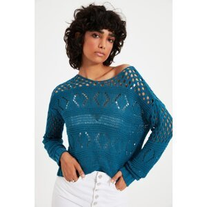 Trendyol Indigo Openwork Summer Knitwear Sweater