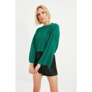 Trendyol Green Crop and Spanish Sleeve Knitwear Sweater