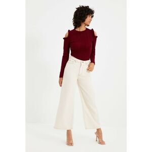 Trendyol Claret Red Cut Out Detailed Knitwear Sweater