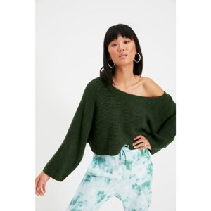 Trendyol Emerald Green Boat Neck Knitwear Sweater