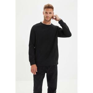 Trendyol Black Men Regular Fit Long Sleeve Crew Neck Zippered Sweatshirt